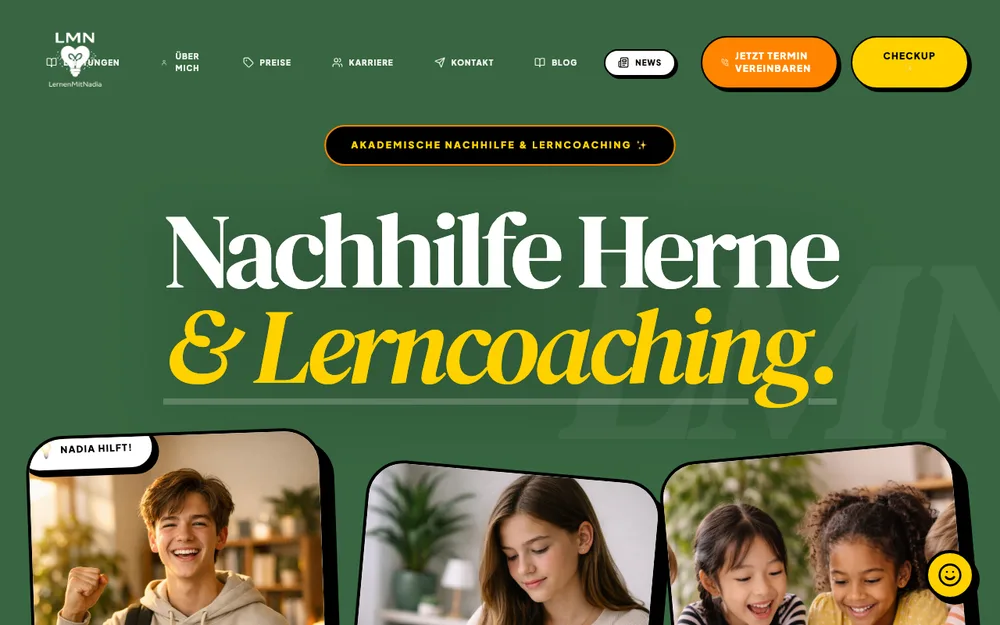 Startseite von Lernen mit Nadia — lernenmitnadia.de