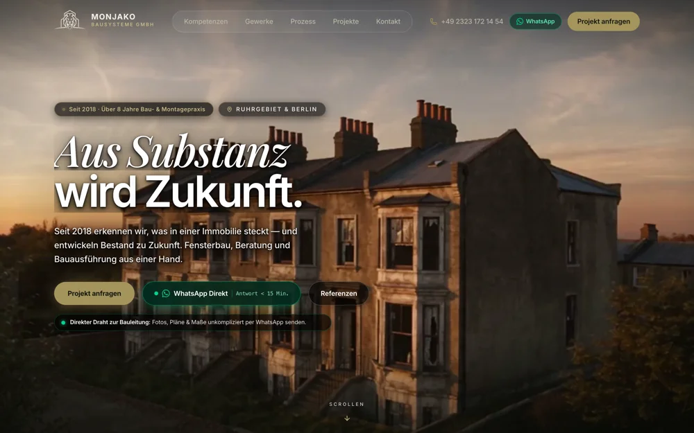Startseite von Monjako Bausysteme — monjako-invest.de